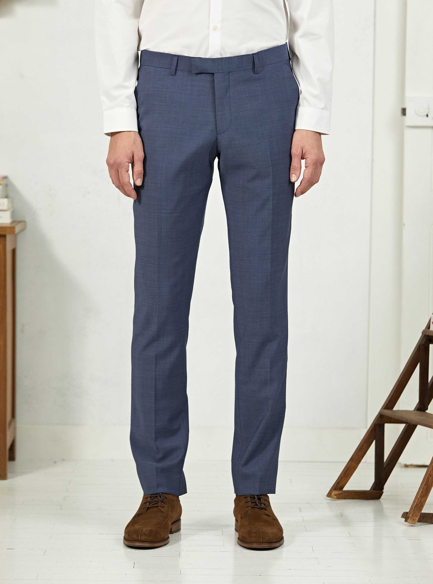 Pantalon de costume Taylor Bleu Mélangé