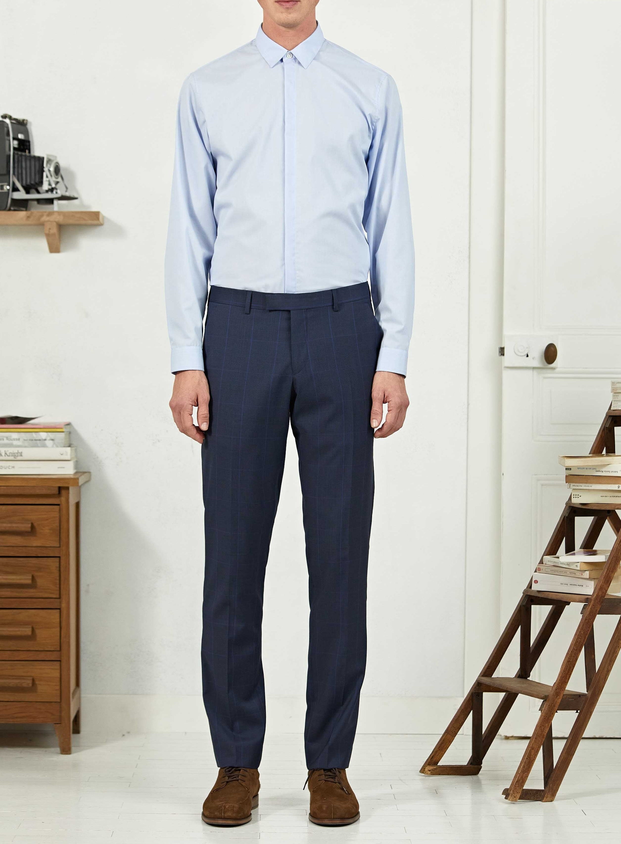 Pantalon de costume Navy Prince de Galles-3