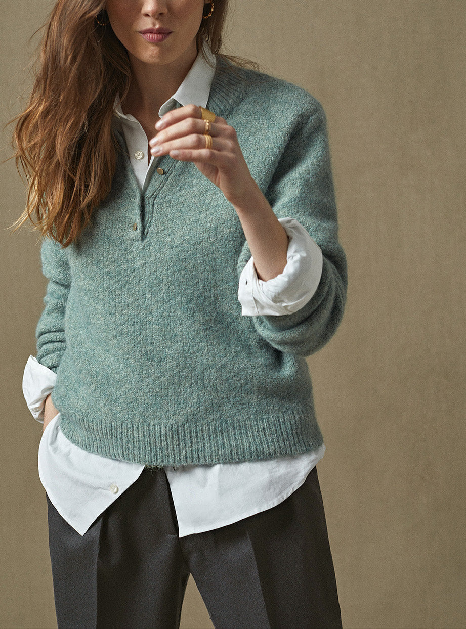 Pull Adelie Vert d'Eau